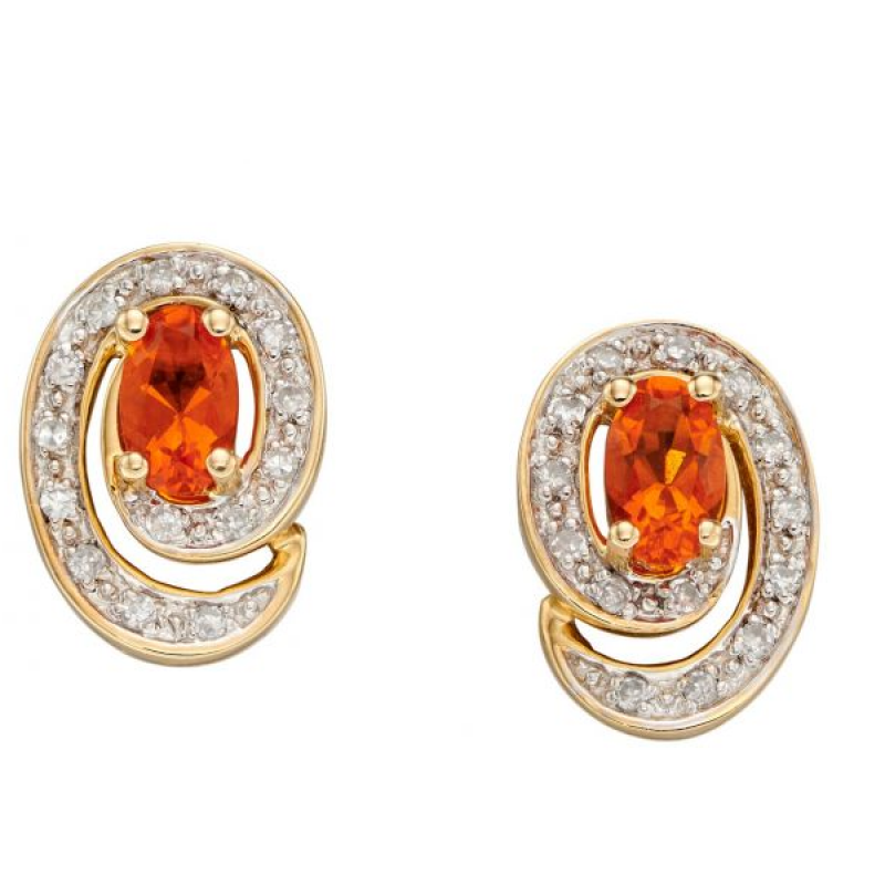 New Alluring Fire Opal Stud Earrings